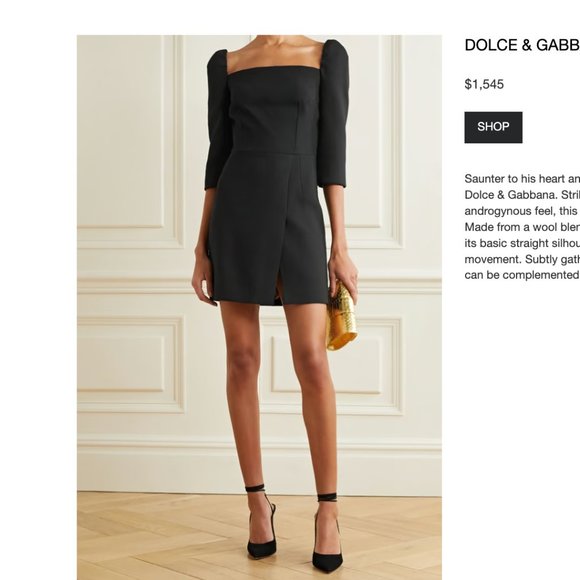DOLCE & GABBANA Wool-blend Crepe Mini Dress - Picture 3 of 11